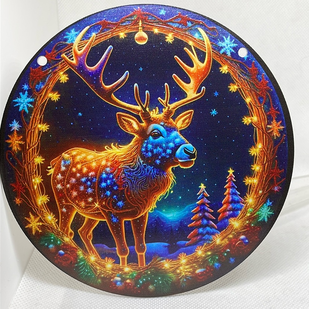 Acrylic Suncatcher Reindeer Holiday Christmas Decoration Ornament 6”